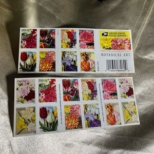 BOTANICAL ART 50 Books Forever Stamps 1000 Pcs